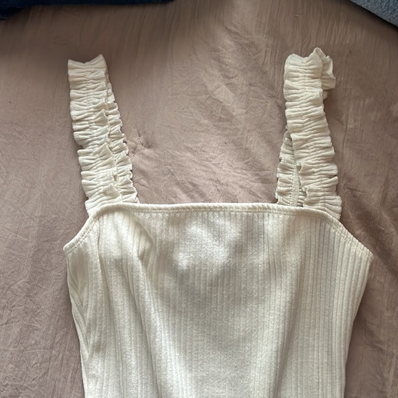 Cream Ruffle Strap Bodysuit - Picture 2 of 3